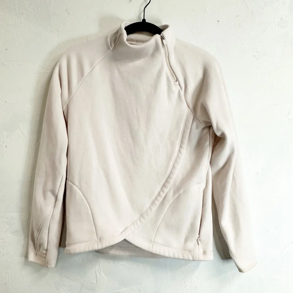 Athleta Girl Fleece Sweater Criss Cross Blush Pink Pullover Ultra Soft Girls 14